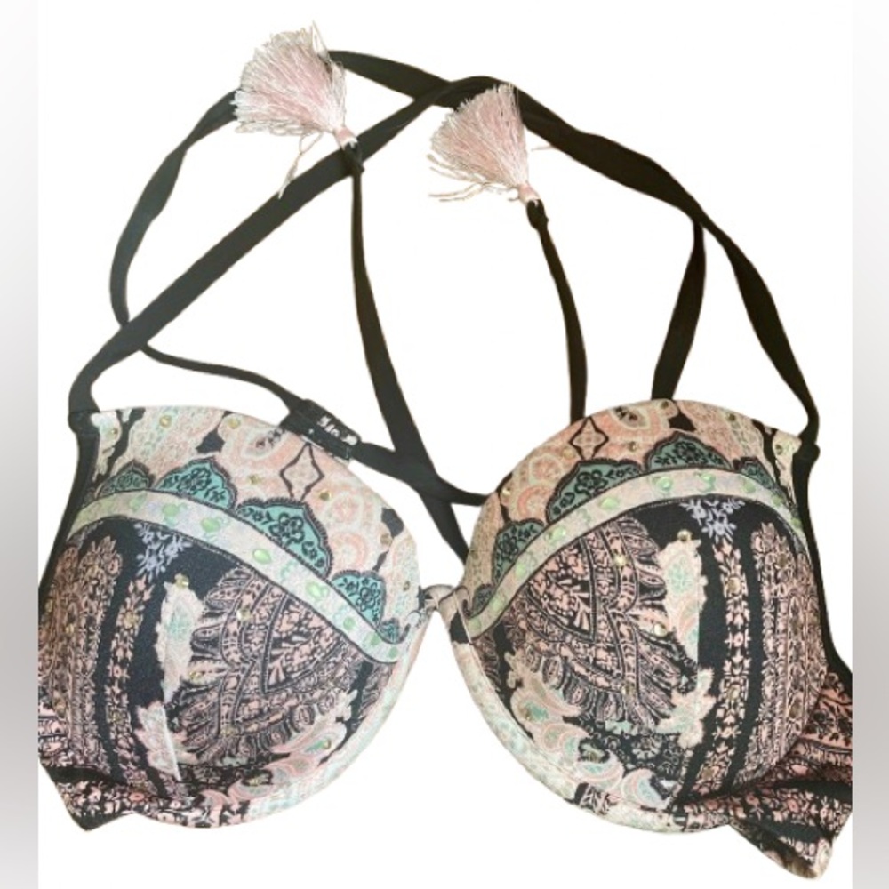 EUC VICTORIA’S SECRET Bejeweled Bathing Suit Top Size 36C